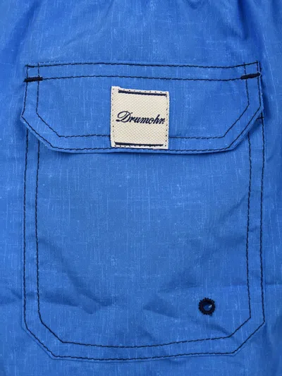 Drumohr Man Swim Trunks Azure Size Xl Polyester In Blue