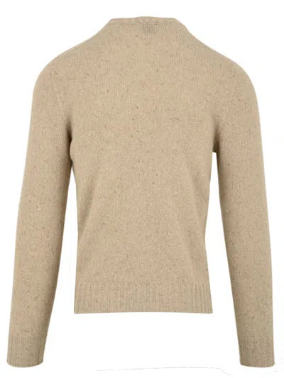 Drumohr Beige Round Neck Pullover In Gray