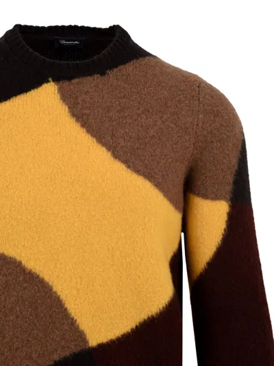 Drumohr Abstract-pattern Cotton Sweater In Black