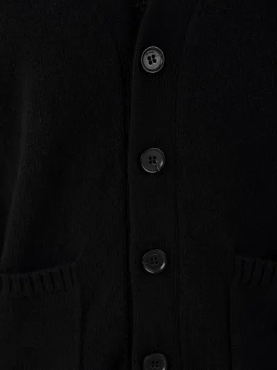 Drumohr Man Cardigan Black Size 40 Lambswool In Black