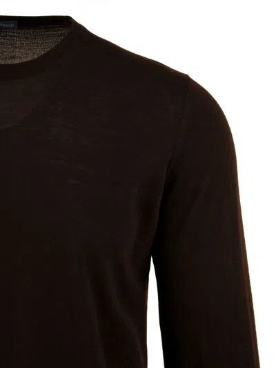 Drumohr Merino Wool Crewneck Sweater In Black