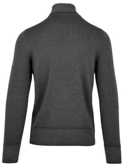 Drumohr Merino Wool Turtleneck Sweater With Ribbed Detailing And Versatile Fit In Gray