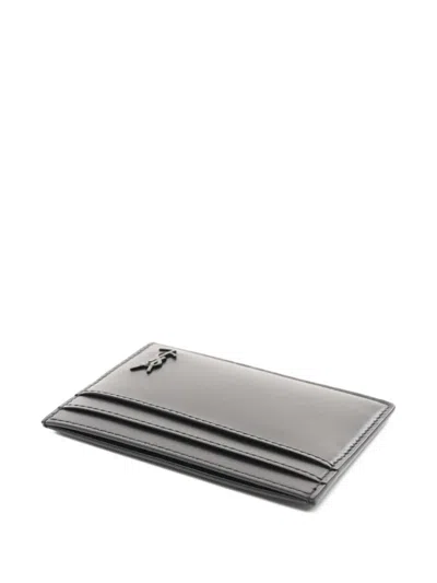 Pre-owned Saint Laurent 20s Tiny Cassandre Ysl Logo-plaque Cardholder