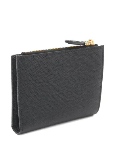 Pre-owned Prada 2020s Saffiano Triangle-logo Leather Wallet