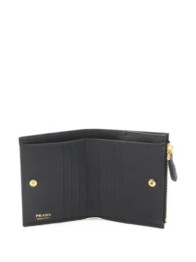 Pre-owned Prada 2020s Saffiano Triangle-logo Leather Wallet