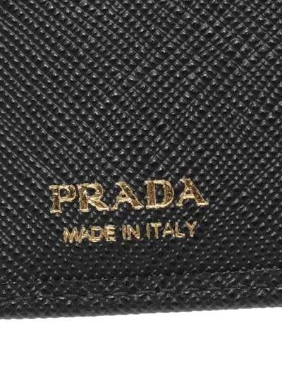 Pre-owned Prada 2020s Saffiano Triangle-logo Leather Wallet