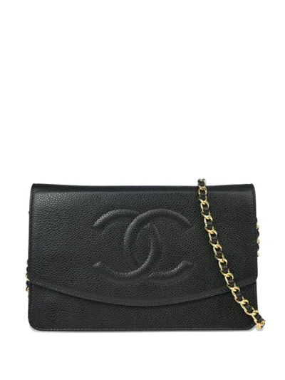Pre-owned Chanel 2008 Caviar Leather Chain Wallet