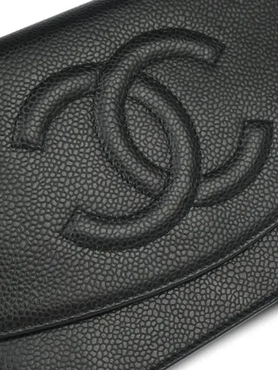 Pre-owned Chanel 2008 Caviar Leather Chain Wallet