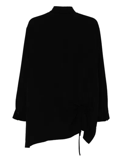 Y's Circle Gathered Blouse In Black