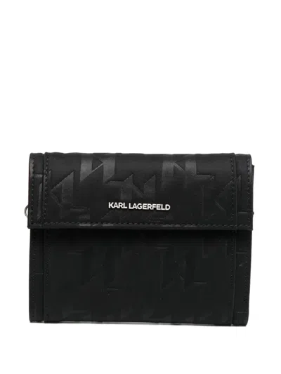 Karl Lagerfeld Monogram Wallet In Black