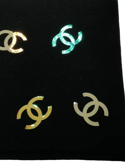 Pre-owned Chanel 10s Coco Mark Interlocking Cc Logo Scarf