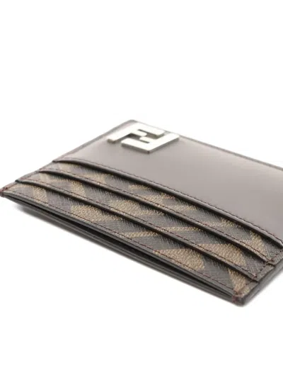Pre-owned Fendi 2020s Ff Logo Leather Card Case