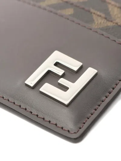 Pre-owned Fendi 2020s Ff Logo Leather Card Case