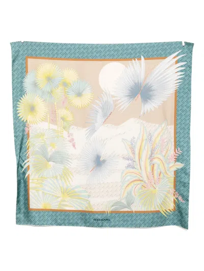 Ferragamo Dure Print Silk Scarf In Multi