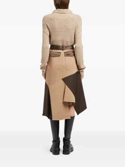Ports 1961 Asymmetrical Patchwork Midi Skirt In Multi