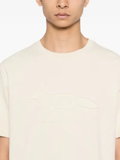 Maison Kitsuné Profile Fox-patch T-shirt In Yellow