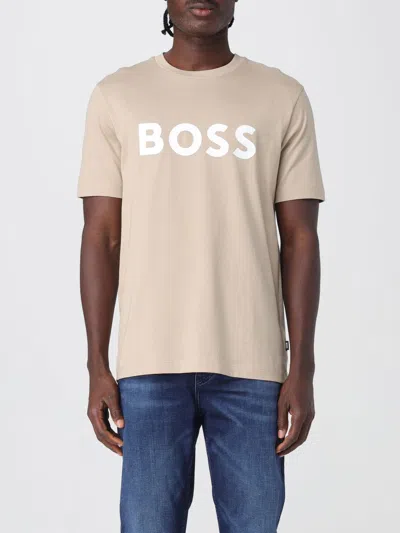 Hugo Boss T-shirt Boss Men Color Beige In Neutral