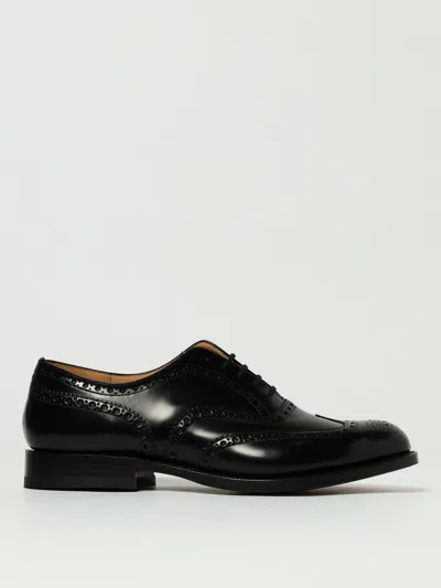 Church's Brogues With Almond Toe And Decorative Stitching In Black