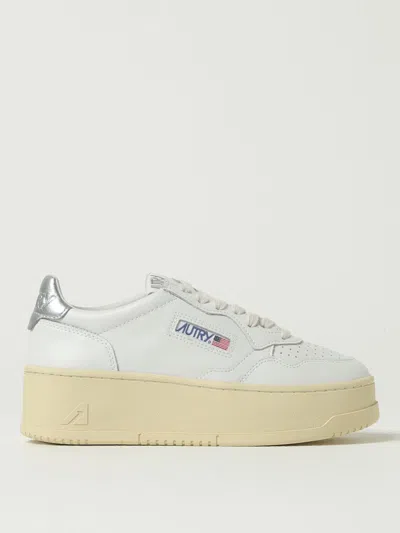 Autry White Leather Medalist Platform Sneakers