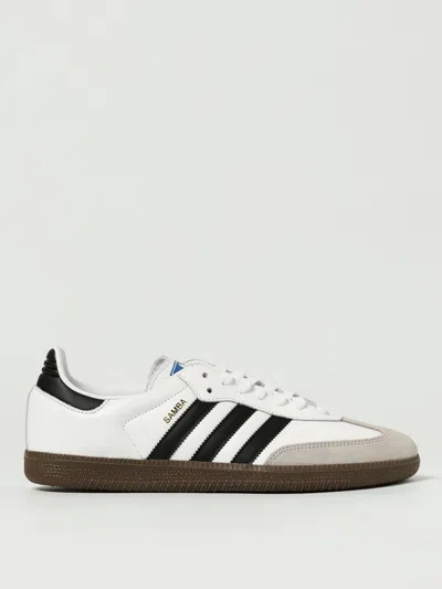 Adidas Originals Adidas Men's White Core Black Gold Me Sambae Suede And Leather Low-top Trainers In White