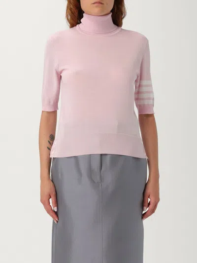Thom Browne Fine Merino Wool 4-bar Turtleneck In Pink