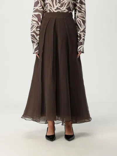 Brunello Cucinelli Flared High-waisted Sheer Overlay Skirt