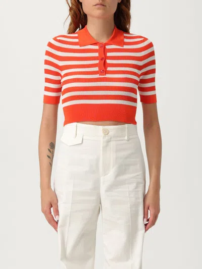 Dolce & Gabbana Striped Polo In Orange