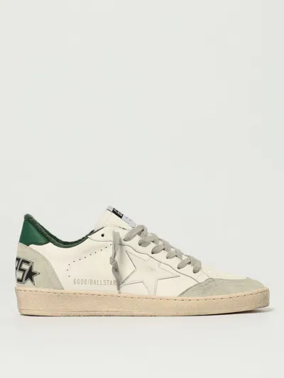 Golden Goose White Cow Leather Vamp Sneakers With Unique Used And Dirty Effect