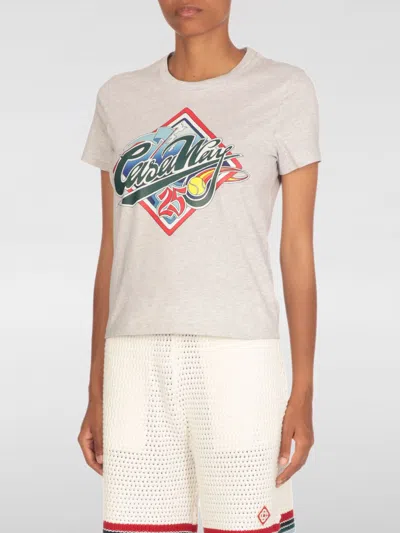 Casablanca Womens Casa Way World Series Printed Cotton-jersey T-shirt Grey