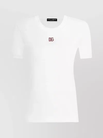 Dolce & Gabbana Crew Neck Short Sleeve T-shirt Size 40 In White