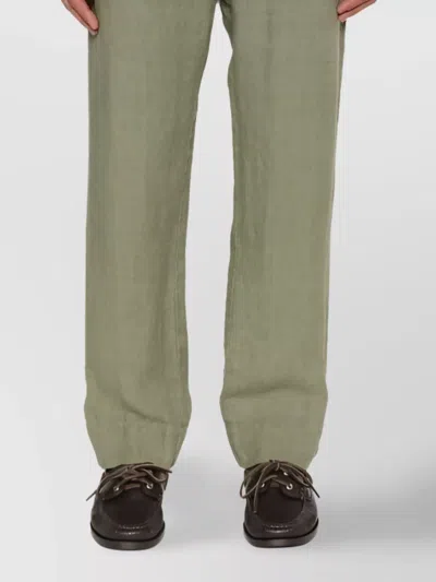 Vivienne Westwood Straight Leg Trousers Turn-up Hem In Green