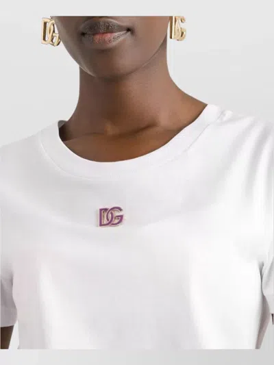 Dolce & Gabbana Crew Neck Short Sleeve T-shirt Size 40 In White