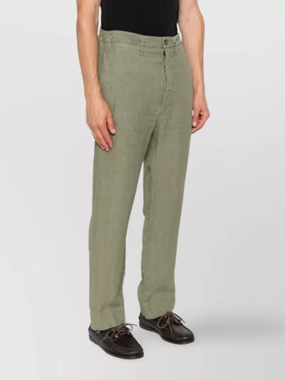 Vivienne Westwood Straight Leg Trousers Turn-up Hem In Green