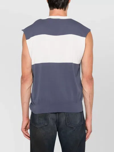 Vivienne Westwood Block Stripe Sleeveless V-neck Top In Blue