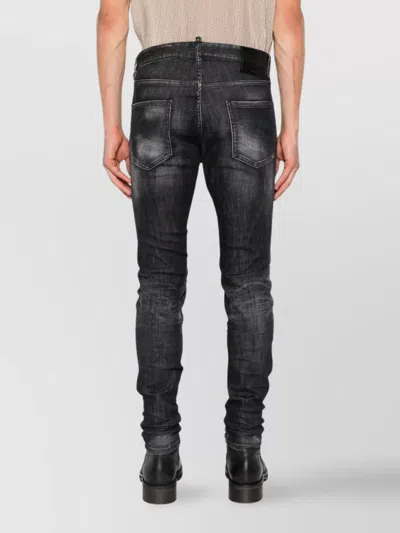 Dsquared2 Straight Fit Trousers With Belt Loops In Black