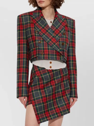 Vivienne Westwood Structured Plaid Peak Lapel Blazer In Multi