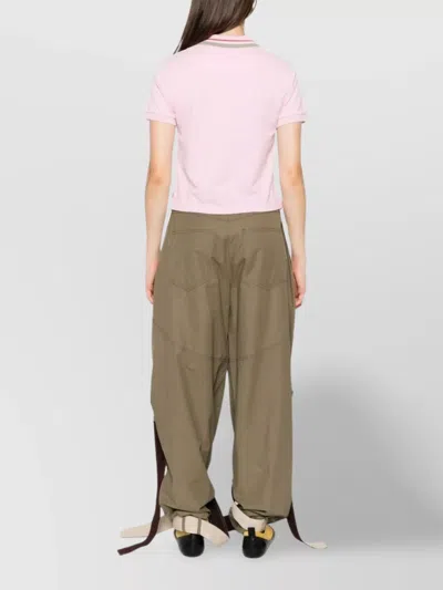 Vivienne Westwood Collared Polo Top Striped Sleeves In Pink