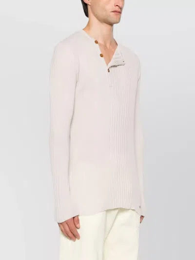Vivienne Westwood Crewneck Sweater With Asymmetric Button Detail In Neutral