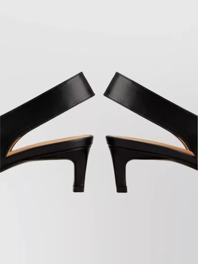 Tod's Leather Kitten Heel Slingback Pumps With Metal Detail In Black