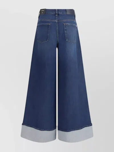 7 For All Mankind Womens Radar Marie Wide-leg Stretch-denim Jeans In Blue