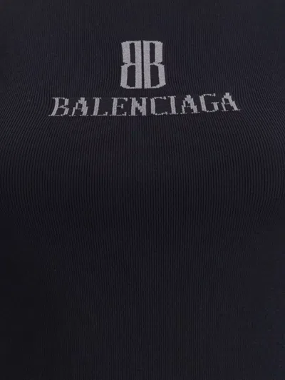 Balenciaga Women Logo Tank Top In Black