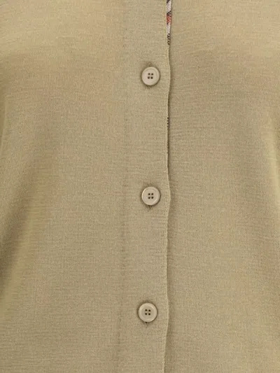 Burberry Structured Wool Cardigan Check Pattern