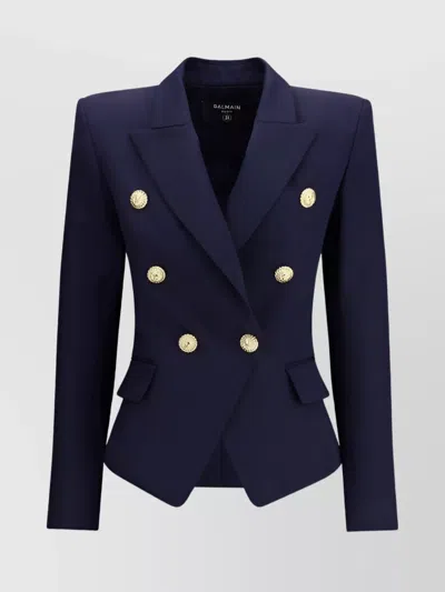 Balmain Structured Double-breasted Blazer Peak Lapels