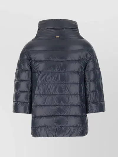 Herno Puffer Coat With 3/4 Sleeves And High Collar