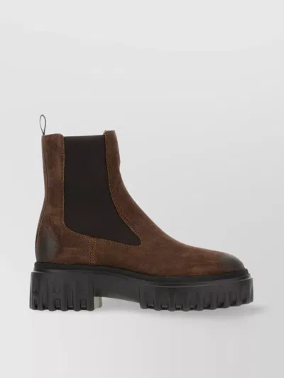 Hogan Chunky Sole Ankle Boots With Elastic Panels