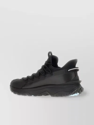 Moncler Pull Tab Round Toe Textured Sole Sneakers