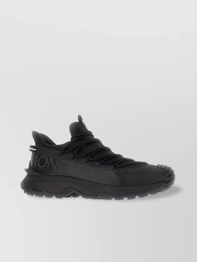 Moncler Pull Tab Round Toe Textured Sole Sneakers
