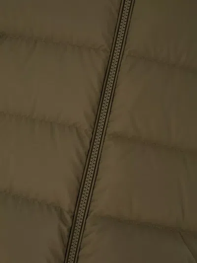 Moncler Collar Puffer Quilted Pockets Coat In Green