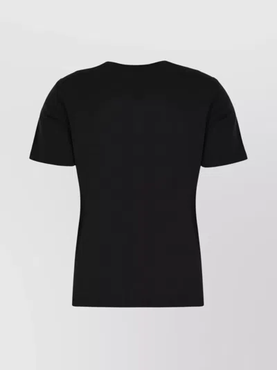 S Max Mara Short Sleeve Crew Neck T-shirt With Chest Pocket In Black