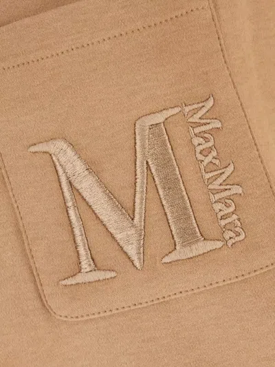S Max Mara Pocket Crew Neck Short Sleeve Top In Brown